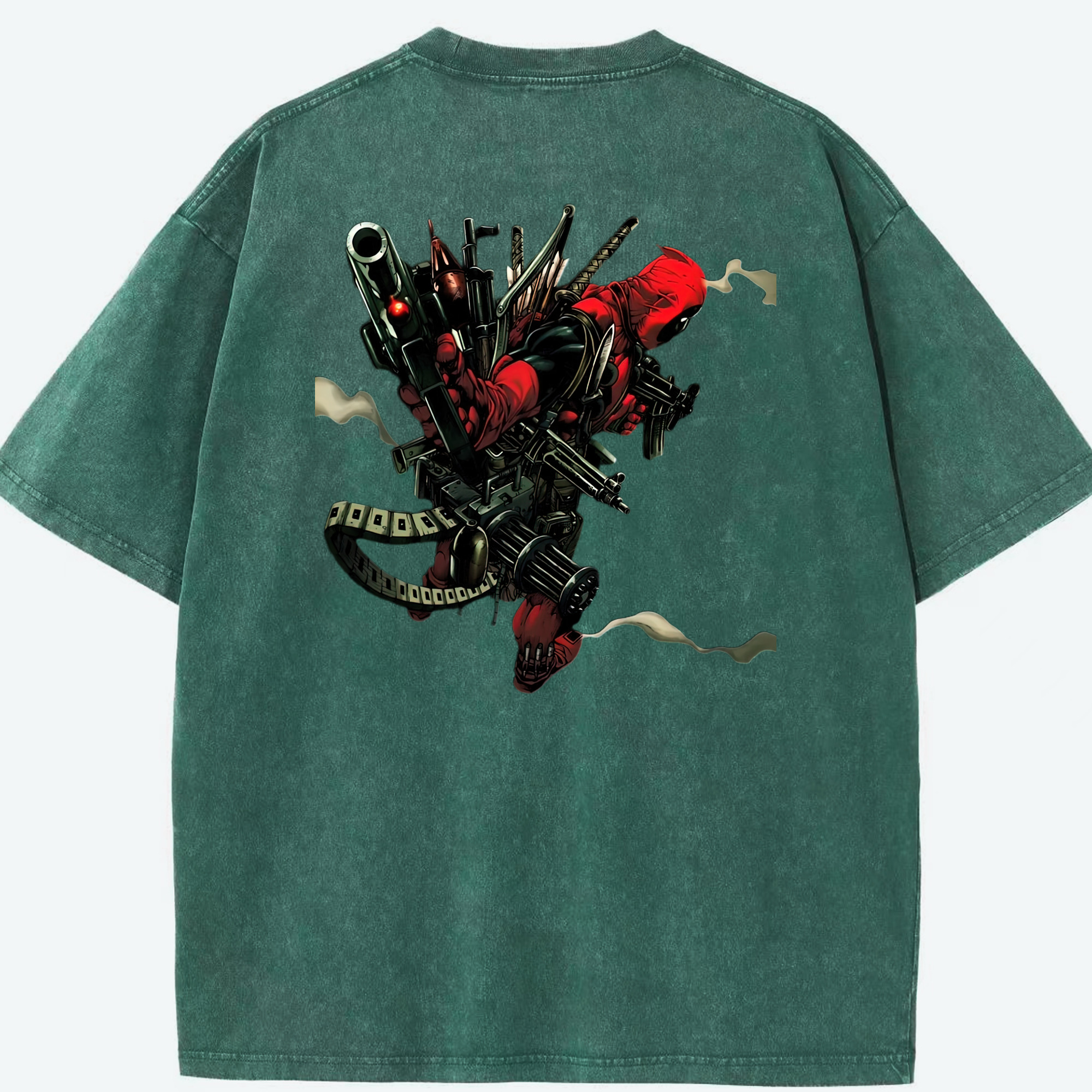 （画像用） Deadpool デッドプール 綿100% ヴィンテージ風 半袖Tシャツ（背面プリント）